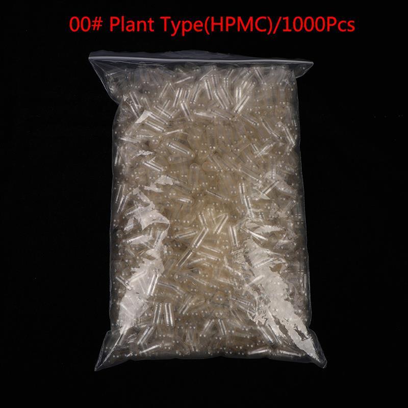 1000Pcs/bag HPMC Plant Muslim Empty Capsule Medicine Capsule 00# Transparent Pill for Pharmaceuticals Health Nutrition Products