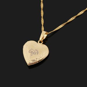 Heart Allah Pendant Necklace: Embrace Love and Faith